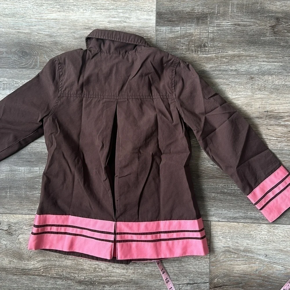 Crazy 8 jacket brown and pink striped barbiecore small size 5/6 girls